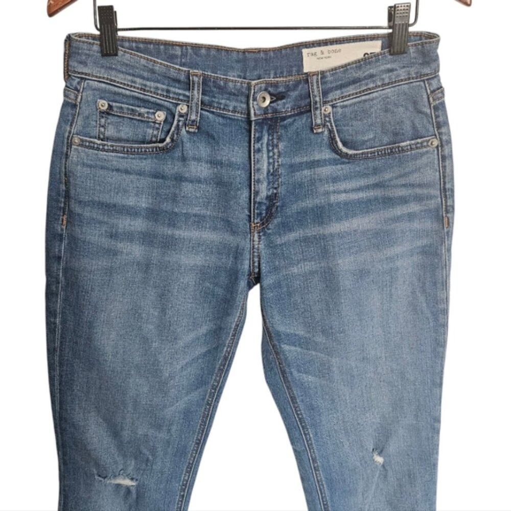 Rag & Bone Dre Low rise Distressed Boyfriend Jeans Size 27 - Picture 3 of 9